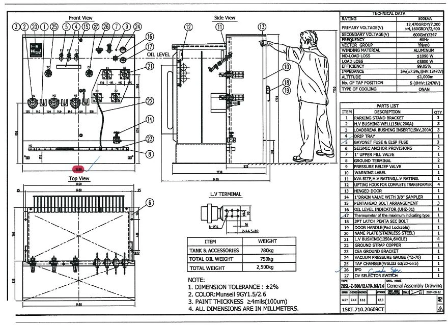 500 kVA Radial Feed Transformer drawing 500 kVA Radial Feed Transformer drawing